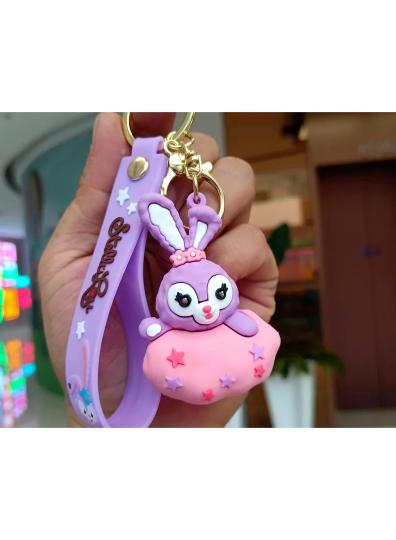 Disney Purple Rabbit Rubber Keychain / Shape 6 - Image 1